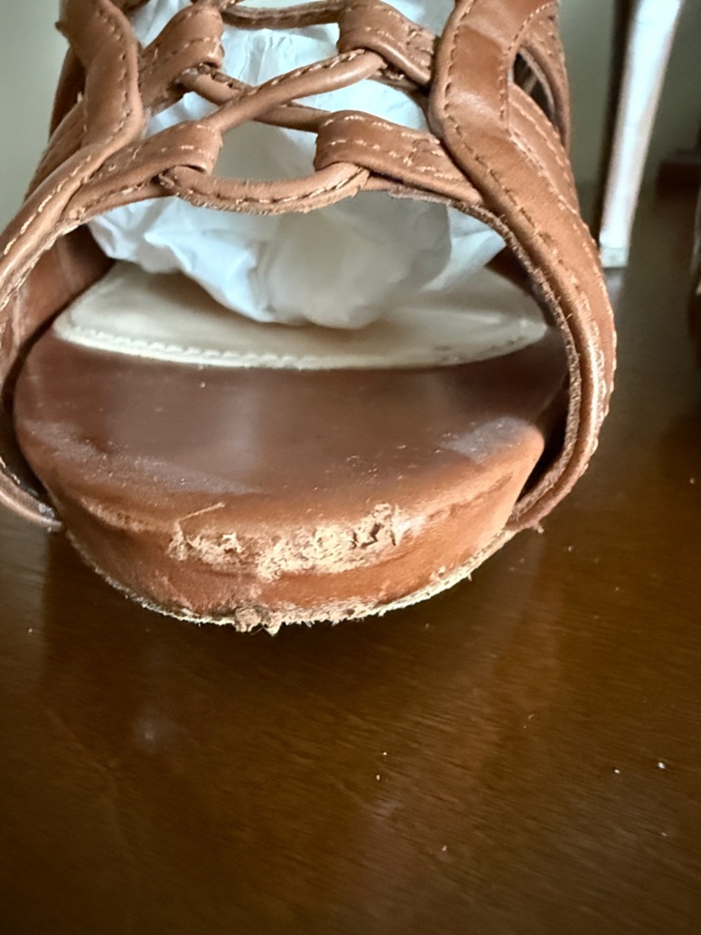 Prada Tan Brown Strappy Gladiator Lace-Up Heels - Picture 7 of 11